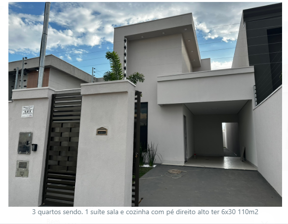 casa no sunflower q 12 com 3 quartos sendo uma suite