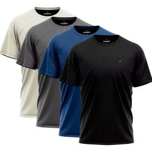 kit com 4 camisetas para treinar academia e caminhada