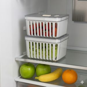 Kit 4 Potes Acrílico 3,8l Organizador Geladeira Rebirth